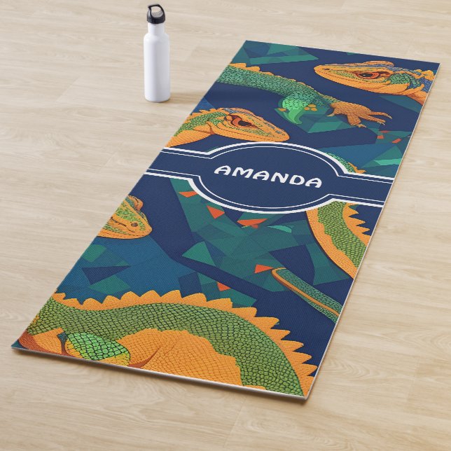 Lizard Geometric Colourful Personalized Pattern Yoga Mat (In Situ)