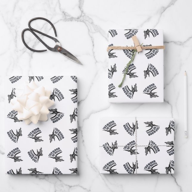 Lizard graphic illustration with sarcastic phase wrapping paper sheet (Front)