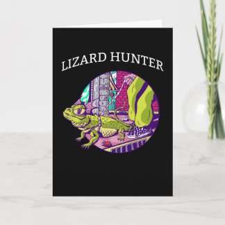 Lizard Hunter Green Gecko Iguana Gekko Men Lizard Card