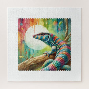 Lizard in the Light 020924AREF142 - Watercolor Jigsaw Puzzle