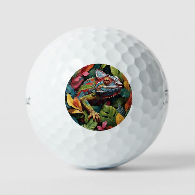 Lizard Leaves & Colour Golf Balls (Front)