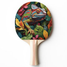 Lizard Leaves & Colour  Ping Pong Paddle