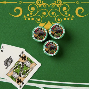 Lizard Leaves & Colour  Poker Chips