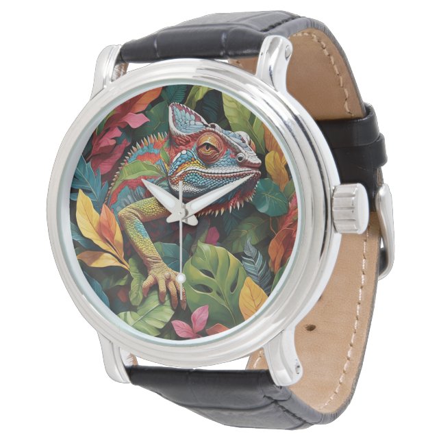 Lizard Leaves & Colour  Watch (Angled)
