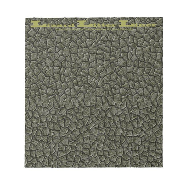 Lizard Litter Liner Green Scale Notepad (Front)