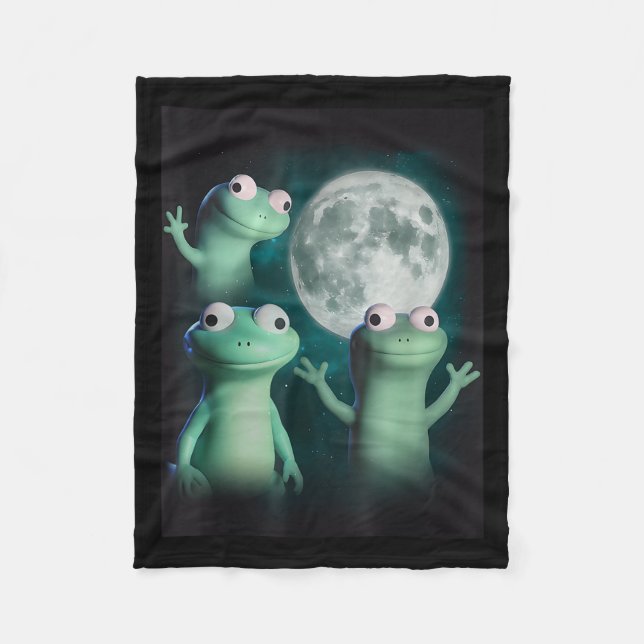 Lizard Lizard Lizard Funny Lizard Moon Trending Me Fleece Blanket (Front)