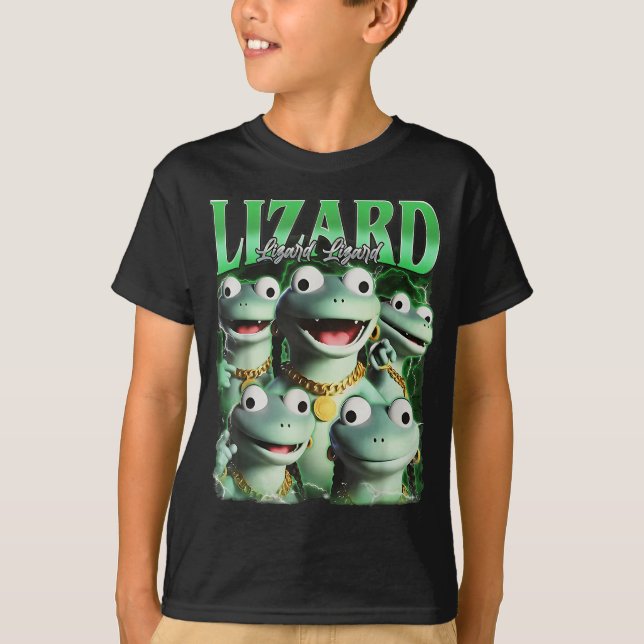 Lizard Lizard Lizard Funny Meme Lizard Bootleg Wei T-Shirt (Front)