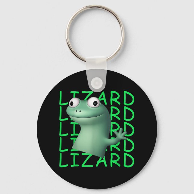 Lizard Lizard Lizard Funny Meme T-shirt_1.png  Keychain (Front)