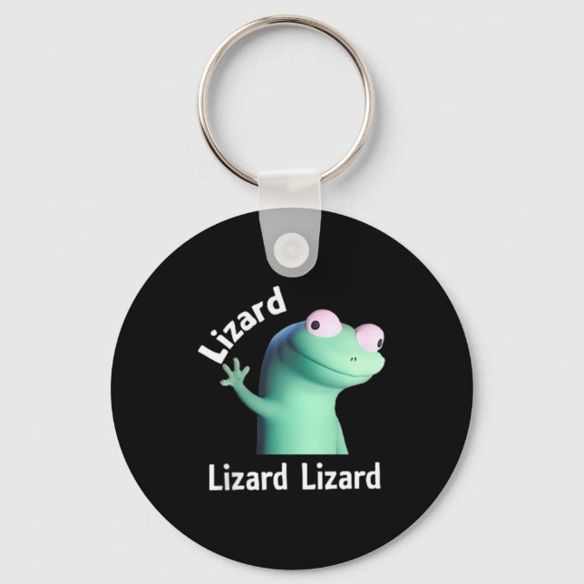 Lizard Lizard Lizard Funny Meme T-shirt.png  Keychain (Front)