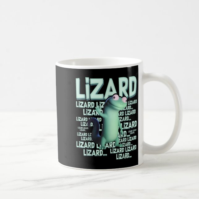 Lizard Lizard Lizard Funny Weirdcore Meme Viral Tr Coffee Mug (Right)