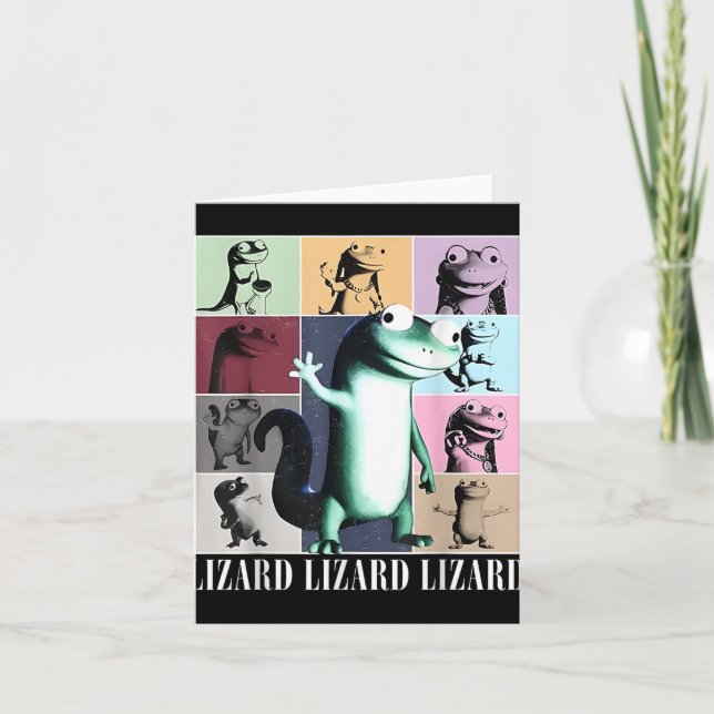 Lizard Lizard Lizard Meme Vintage Funny  Card (Front)