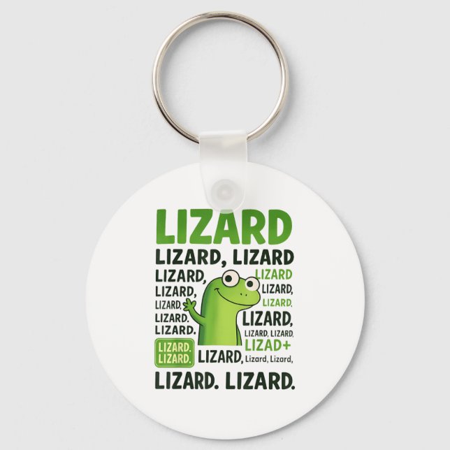 Lizard Lizard Lizard Shirt Funny Weirdcore Animal  Keychain (Front)