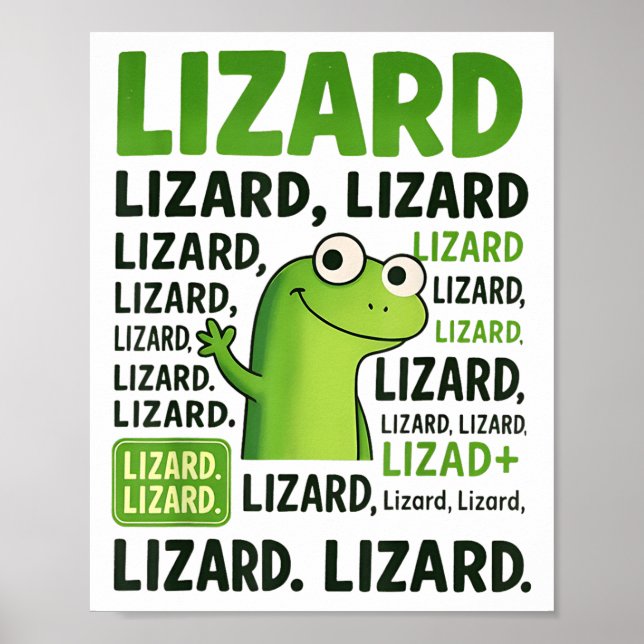 Lizard Lizard Lizard Shirt Funny Weirdcore Animal  Poster (Front)