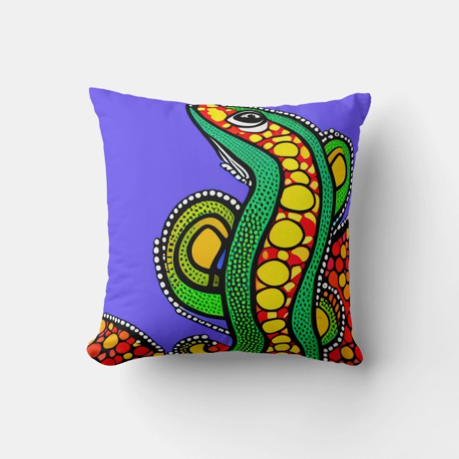 Lizard Love Throw Pillow (Front)