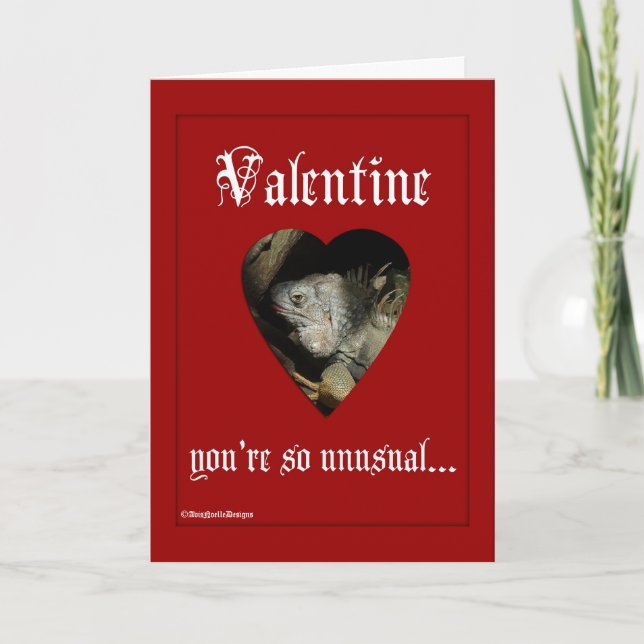 Lizard Love Valentine-Iguana Holiday Card (Front)