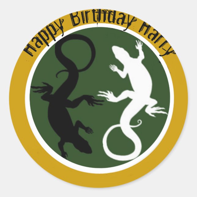 Lizard lovers design classic round sticker (Front)
