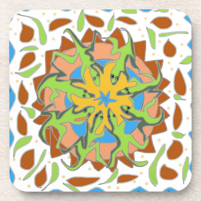 Lizard Mandala Coaster (Front)