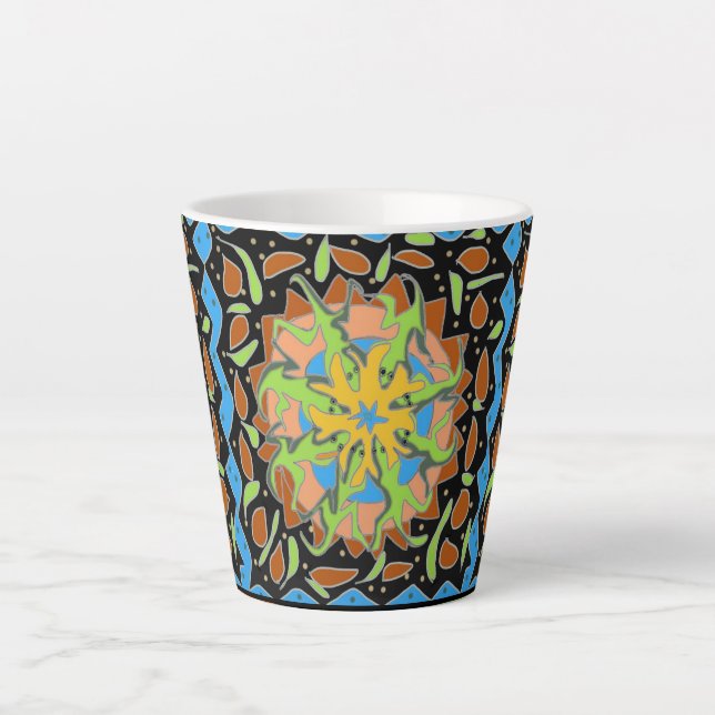 Lizard Mandala Latte Mug (Front)