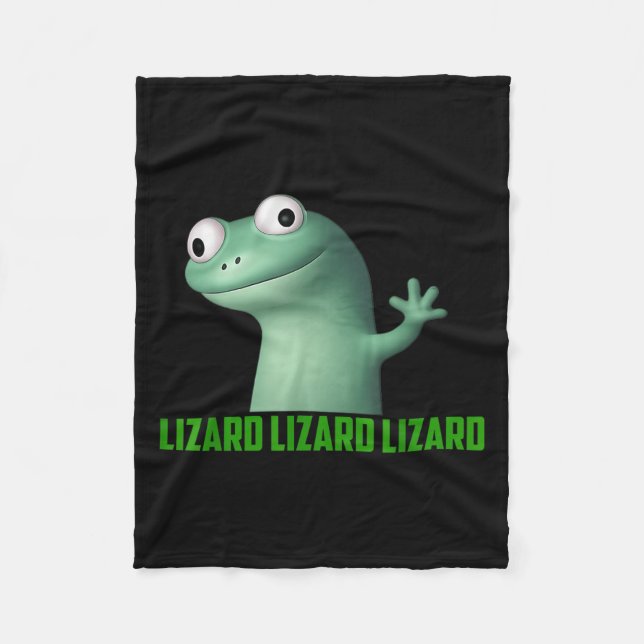 Lizard Meme Lizard Lizard Lizard Funny Graphic T-s Fleece Blanket (Front)