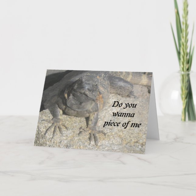 Lizard On A Rock greeting Card (Front)