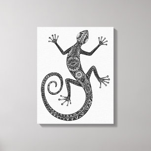 Lizard Or Salamander Doodle 6 Canvas Print