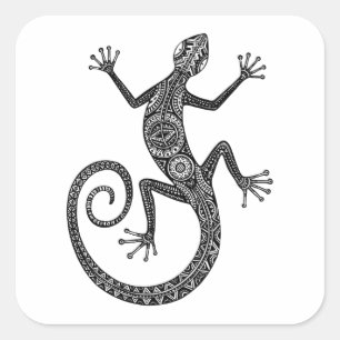 Lizard Or Salamander Doodle Square Sticker