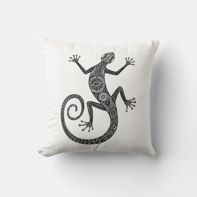 Lizard Or Salamander Doodle Throw Pillow (Front)