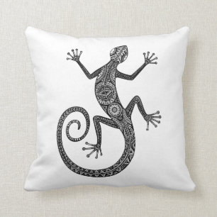 Lizard Or Salamander Doodle Throw Pillow
