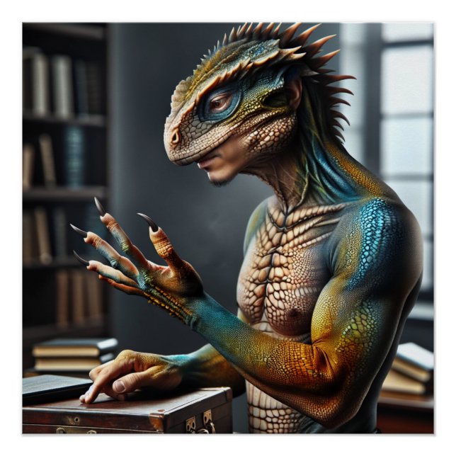 Lizard People Imaginaire Conspiration Poster Art (Devant)