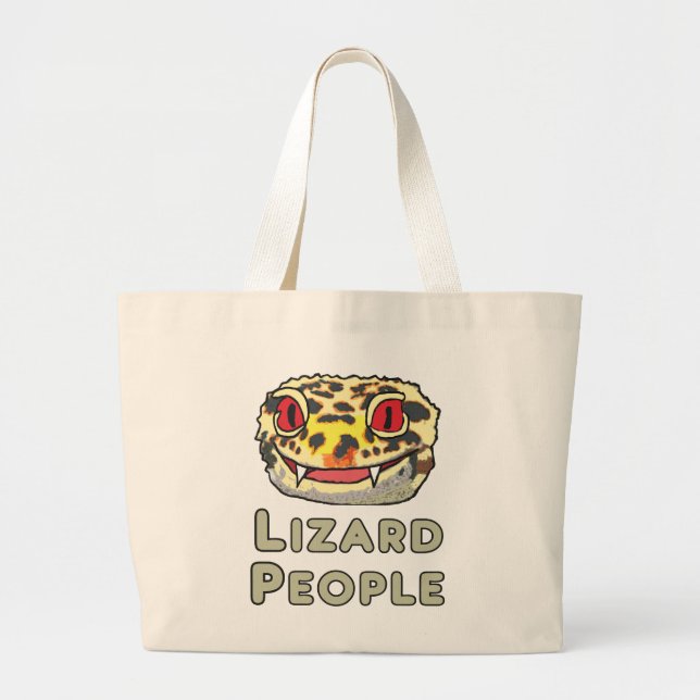 Lizard People Large Tote Bag (Front)