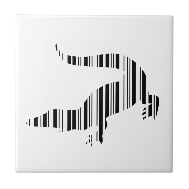 LIZARD REPTILE BAR CODE Crocodile Barcode Pattern Tile (Front)