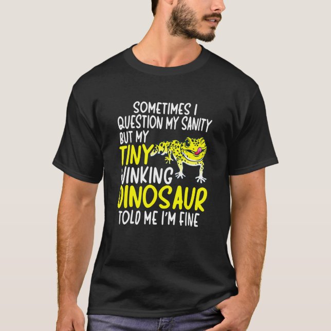 Lizard Reptile Herpetologist Leopard Gecko T-Shirt (Front)