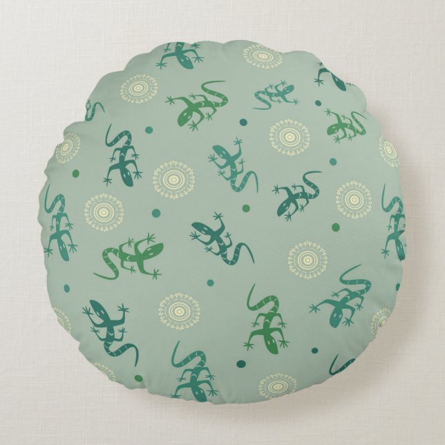 Lizard Round Pillow (Front)