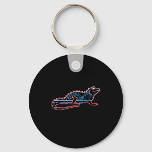 Lizard shirt reptile wildlife art forest print keychain