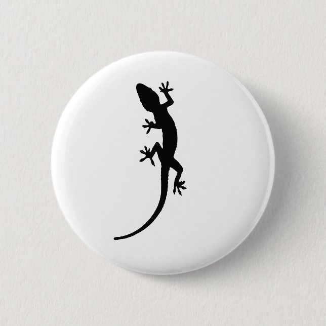 Lizard Silhouette 2 Inch Round Button (Front)