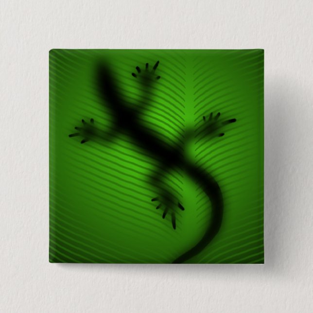 Lizard Silhouette 2 Inch Square Button (Front)