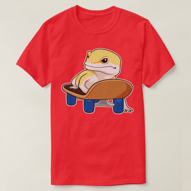 Lizard Skater Skateboard T-Shirt (Design Front)