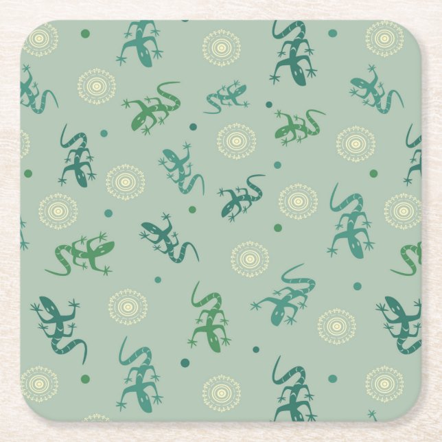 Lizard Square Paper Coaster (Front)