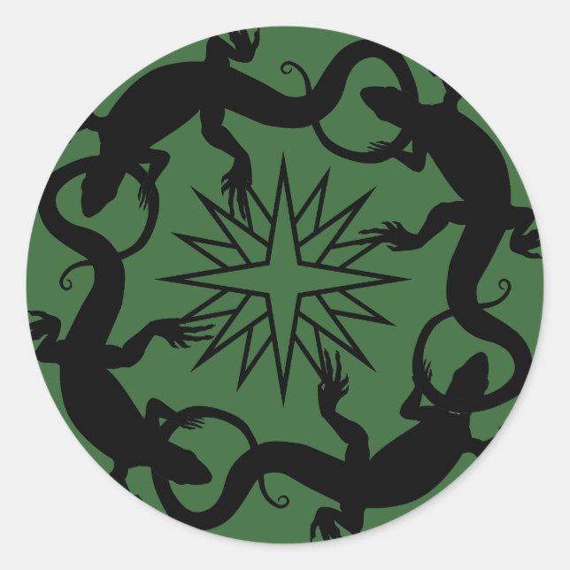 Lizard Stickers Cool Retro Reptile Art Stickers (Front)