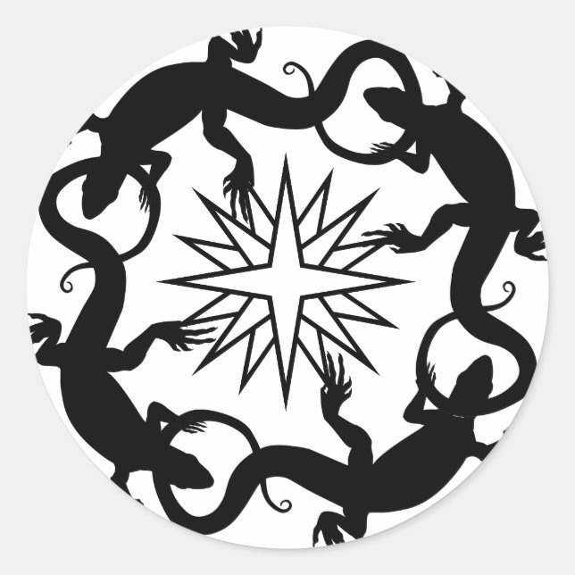 Lizard Stickers Cool Retro Reptile Art Stickers (Front)