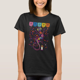 Lizard Sugar Skull Mexico Calavera Dia De Los Muer T-Shirt