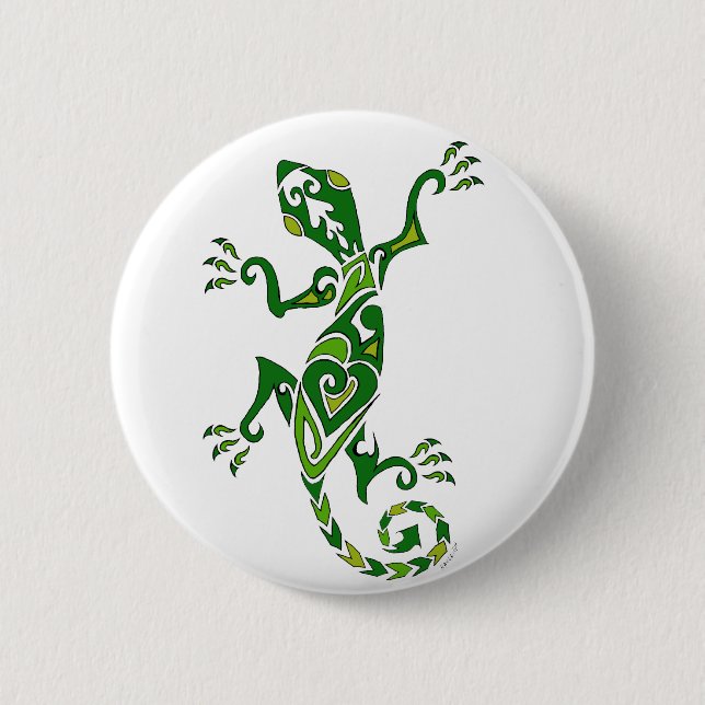 Lizard Tattoo 2 Inch Round Button (Front)