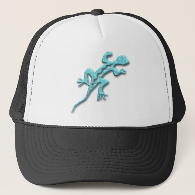 Lizard-turquoise Trucker Hat (Front)