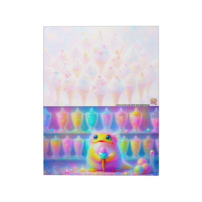 Lizard with Ice Cream Notepad (Rotated)