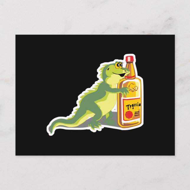 lizard with tequila postcard (Front)