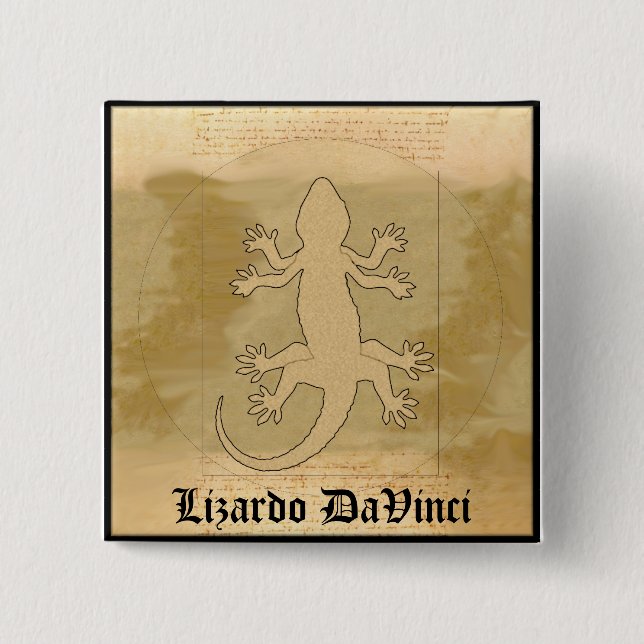 Lizardo DaVinci 2 Inch Square Button (Front)
