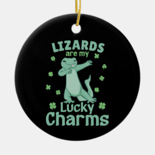 Lizards Are My Lucky Charms St Patrick's Day Ceramic Ornament