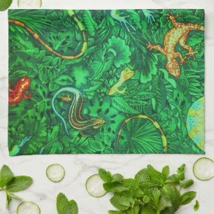 Lizards Batik Kitchen Towel