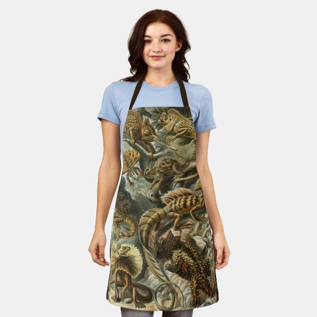 Lizards by Ernst Haeckel Vintage Lacertilia Animal Apron (Worn)
