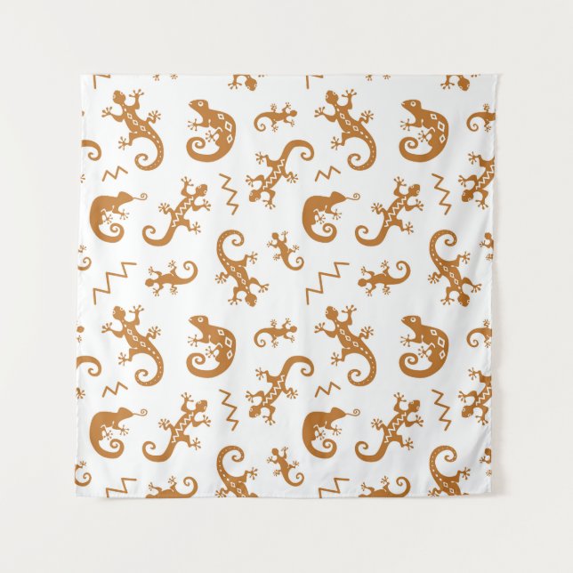 Lizards Chameleons: Seamless Pattern Design. Tapestry (Front)